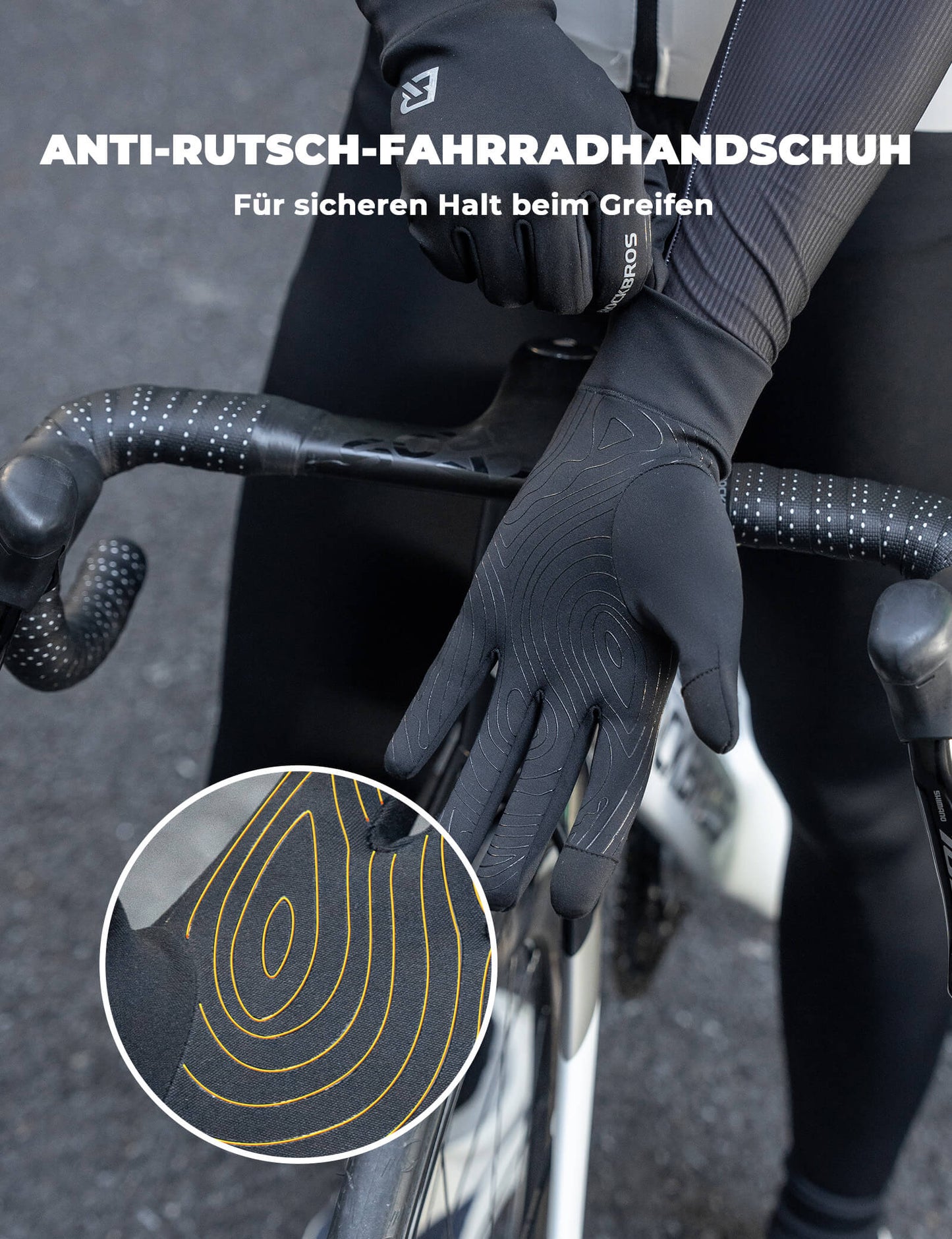 ROCKBROS Fahrradhandschuhe Anti-Rutsch Reflektierend