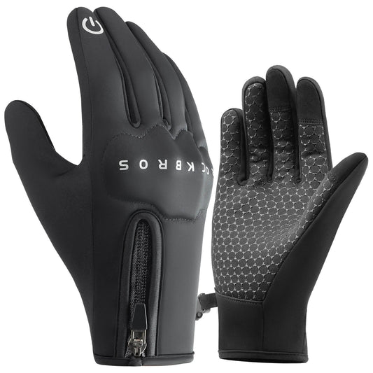 ROCKBROS Winter Fahrradhandschuhe mit Gel Gepolstert Touchscreen-fähig