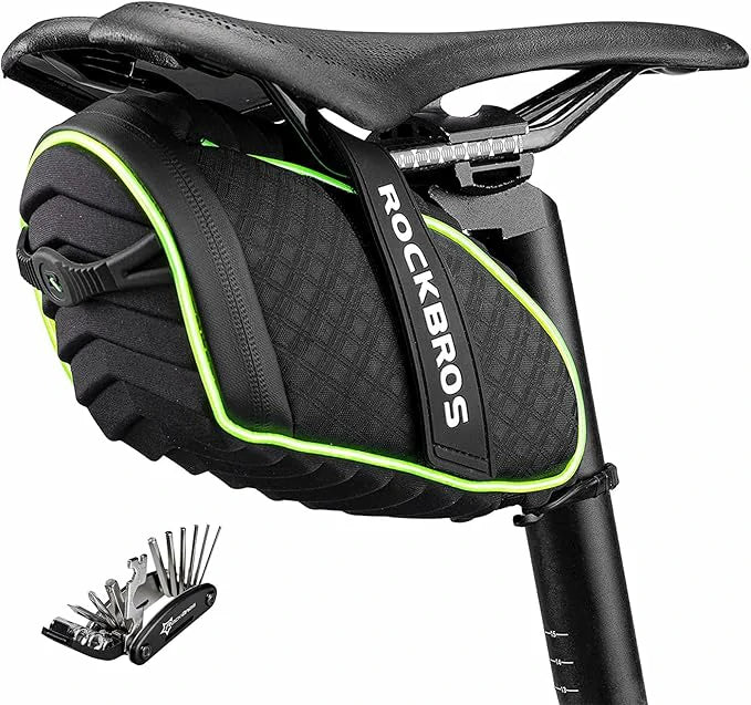 ROCKBROS Fahrrad Satteltaschen Werkzeugtasche mit Reflektorstreifen 1L