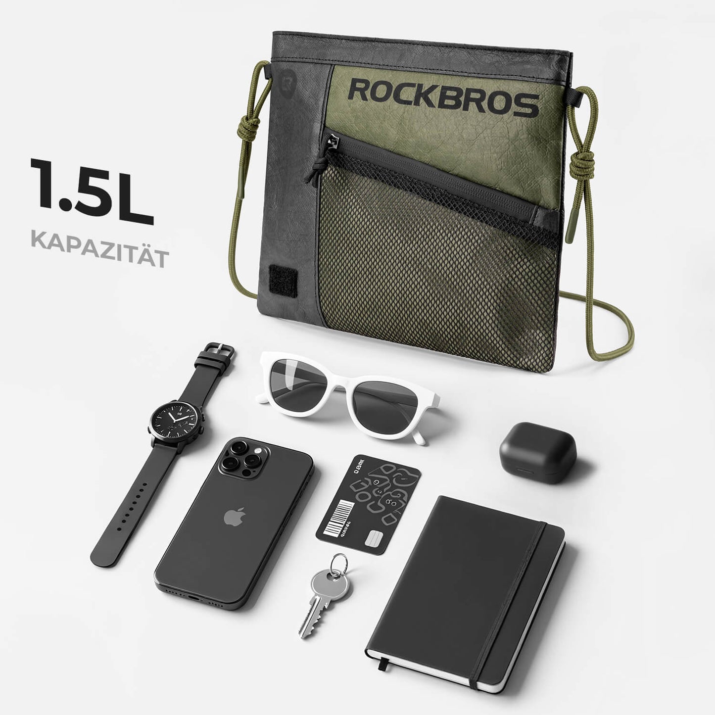2-in-1 Lenkertasche Wasserabweisend mit Schultergurt 1.5L