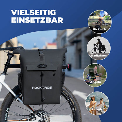 3 in 1 Wasserdicht Gepäckträgertasche Rucksack Umhängetasche 18L