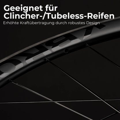 ROCKBROS 700C Carbon Laufradsatz 50mm Felgenbremse Steckachse Laufrad Set für Rennrad
