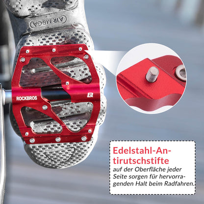 ROCKBROS Aluminium Pedale Leicht Staubdicht mit Antirutschstiften