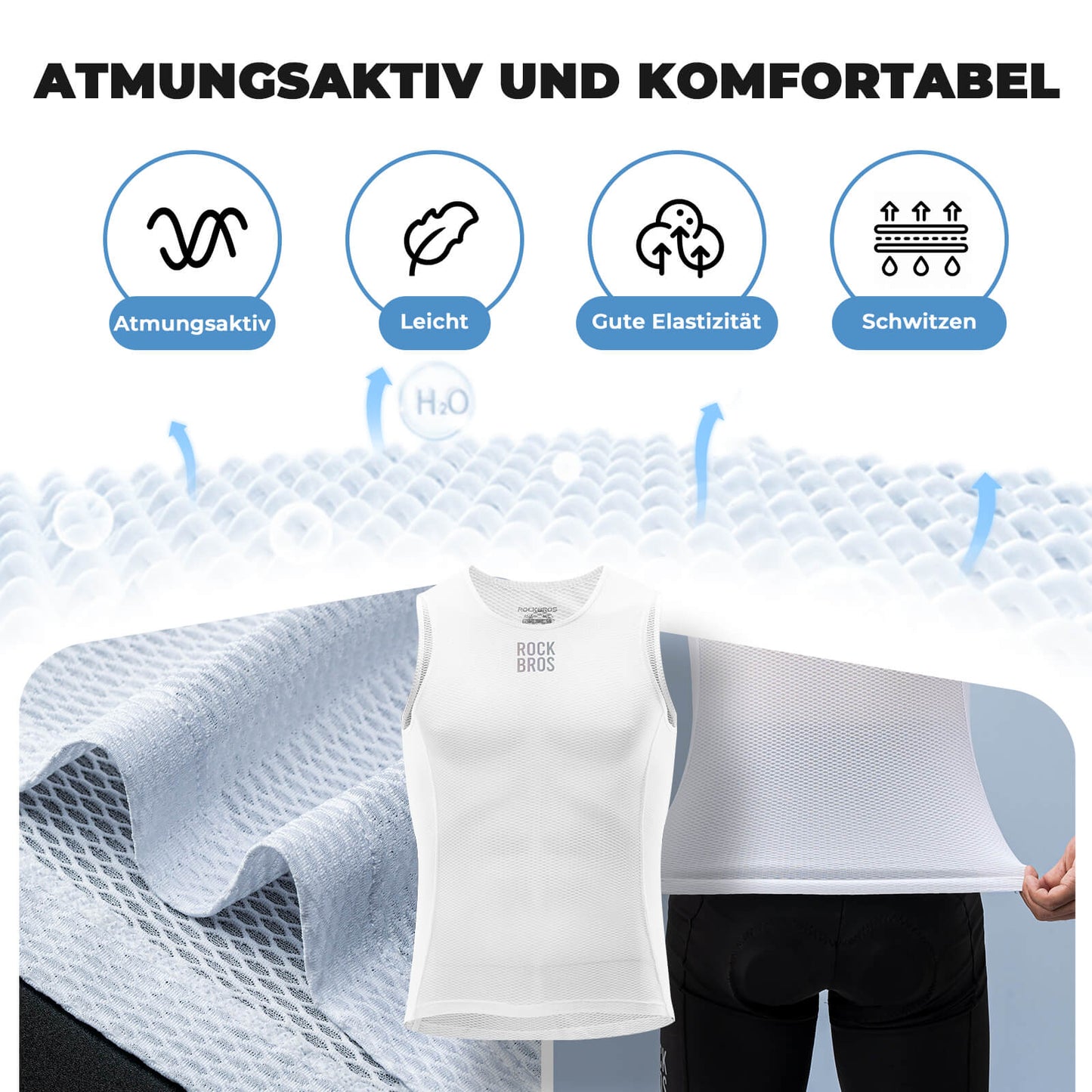 Ärmellos Unterhemd Fahrradtrikot Herren