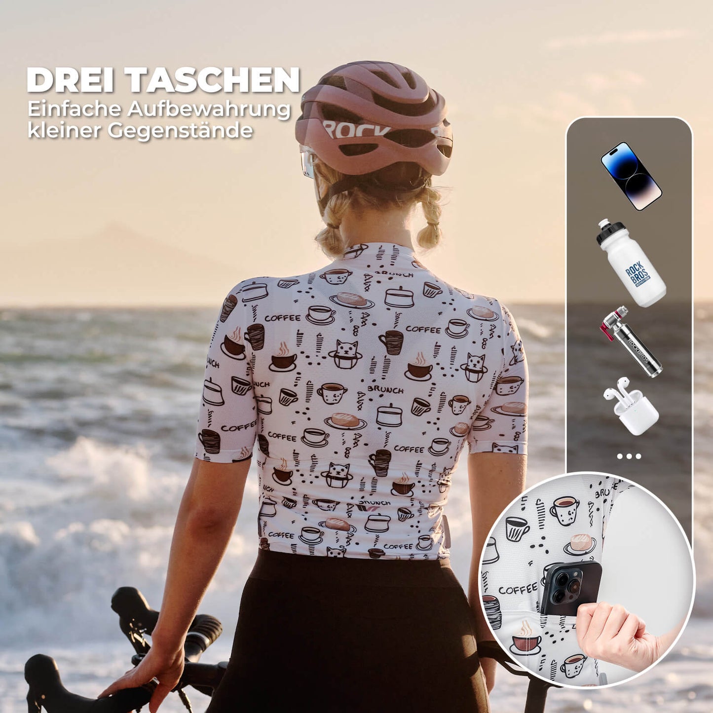 ROCKBROS TVI Damen-Frühstücksclub Schnelltrocknendes Radtrikot