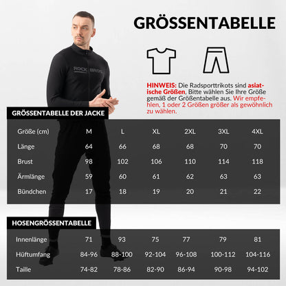 ROCKBROS Fahrrad Jacke & Hose Winter Anzug Sportlich Fahrradbekleidung