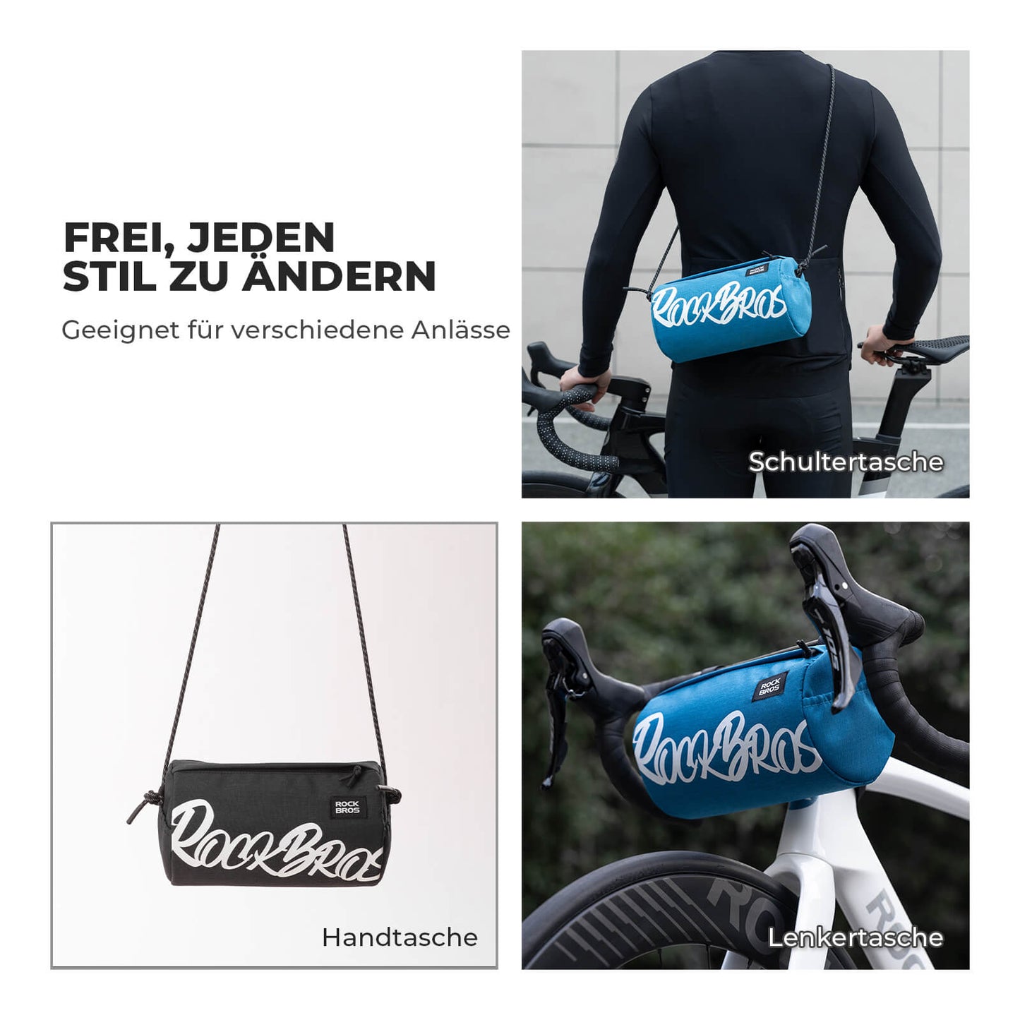 Lenkertasche Klein mit Schultergurt 2L/3,6L - SketchRide Series