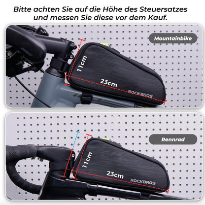 ROCKBROS Fahrrad Oberrohrtasche/Satteltasche 1,1L mit Innenfächern