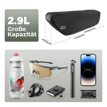 ROCKBROS Fahrrad Rahmentasche Dreiecktasche Wasserabweisend 2,9L Schwarz