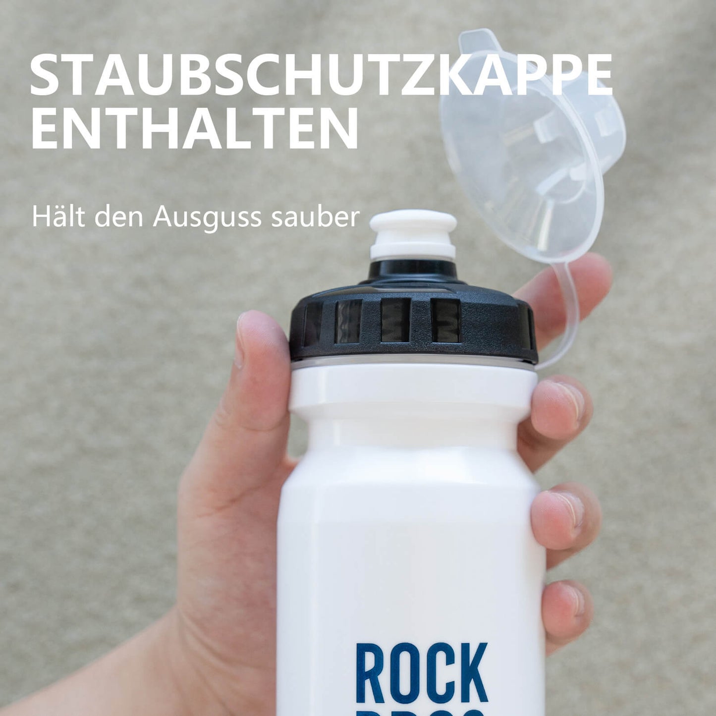 ROCKBROS Fahrrad Trinkflasche 600ml Trinkflasche BPA-Frei Auslaufsichere Flasche