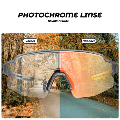 Fahrradbrille Photochromatisch Sonnenbrille UV400-Schutz