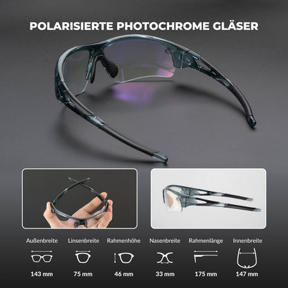 Photochromatische Fahrradbrille für Damen und Herren