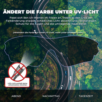 Photochromatische Fahrradbrille für Damen und Herren