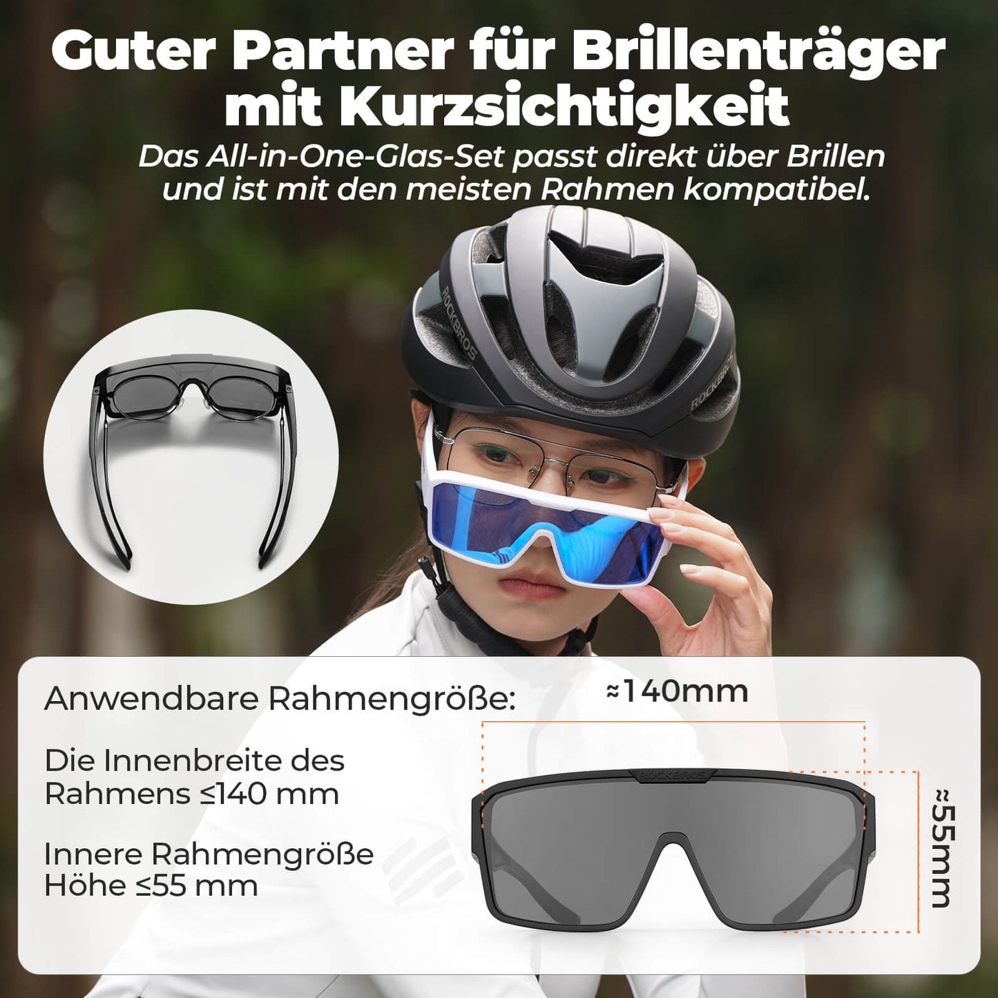 Polarisierte Überbrille für MTB und Rennrad