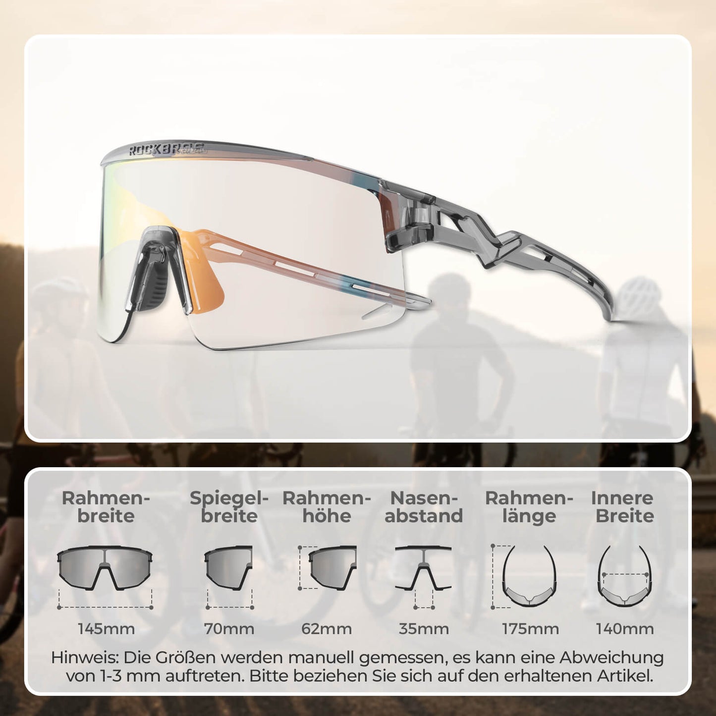 Winddichte Selbsttönende und Polarisierte Radbrille