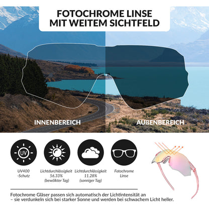 Fahrradbrille Selbsttönend UV400-Schutz Ohne Rahmen -SWIFT
