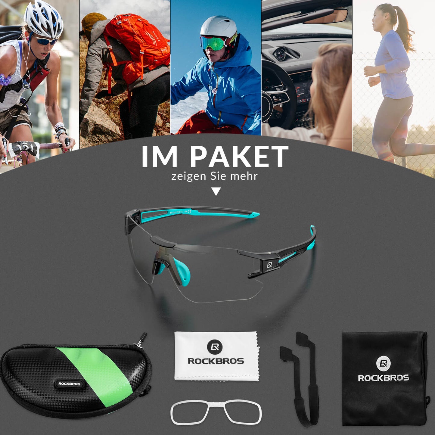 Photochromic Radbrille für Damen und Herren (UV-Filter)