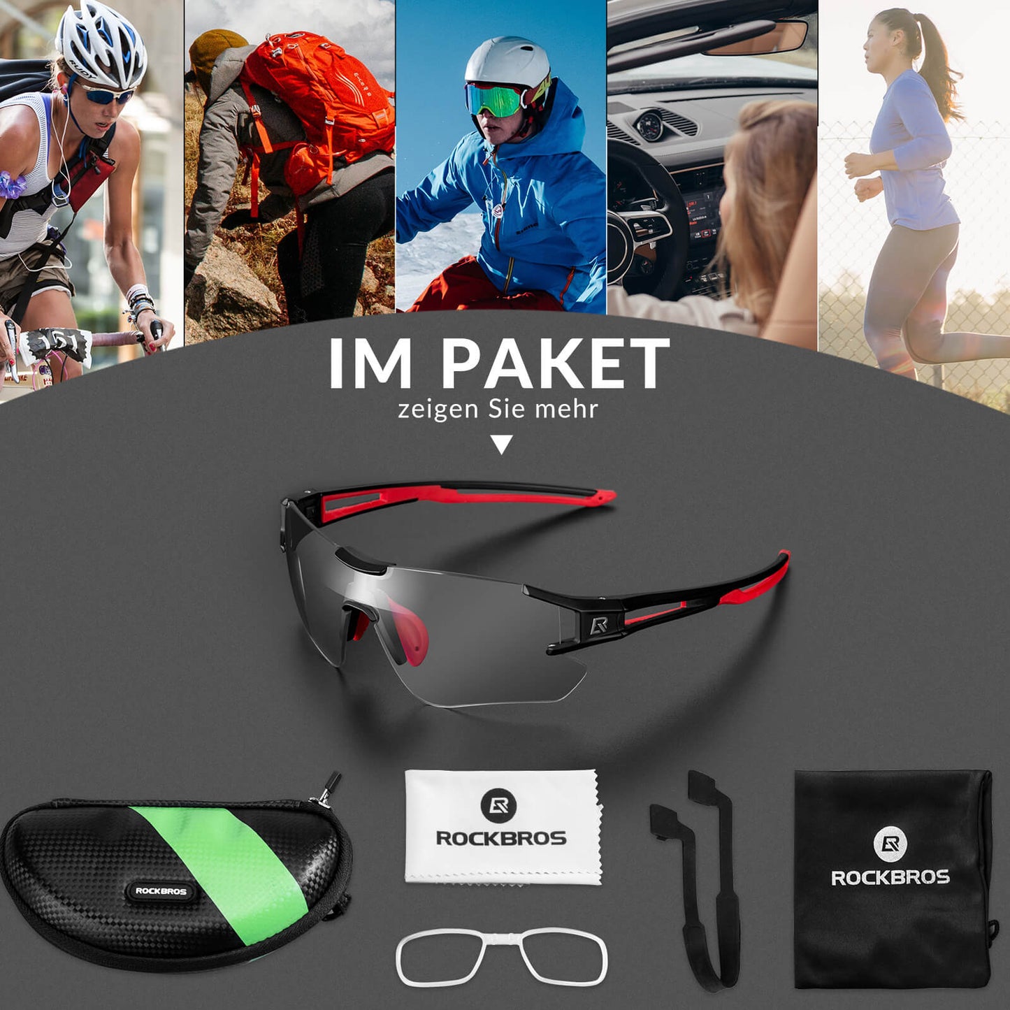Photochromic Radbrille für Damen und Herren (UV-Filter)