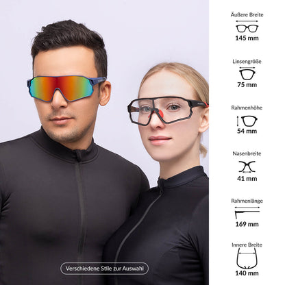 Selbsttönende Fahrradbrille mit Integriertem UV400-Schutz