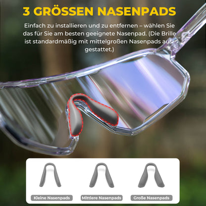 Selbsttönende Unisex Fahrradbrille mit Wechsel-Nasenpads
