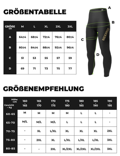 Fahrradhose Lang Gepolstert Nahtlos Schnelltrocknend Herren