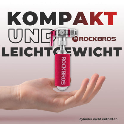 ROCKBROS Fahrradpumpe CO2 Inflator Fahrrad Minipumpe Presta & Schrader Ventil
