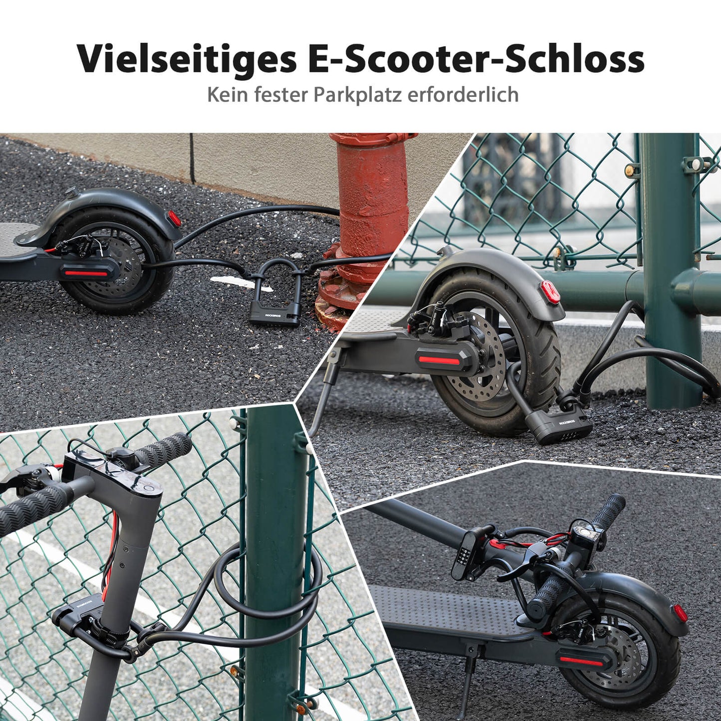 Fahrradschloss Zahlenschloss U-Bügelschloss mit Kabel ca. 1.1m
