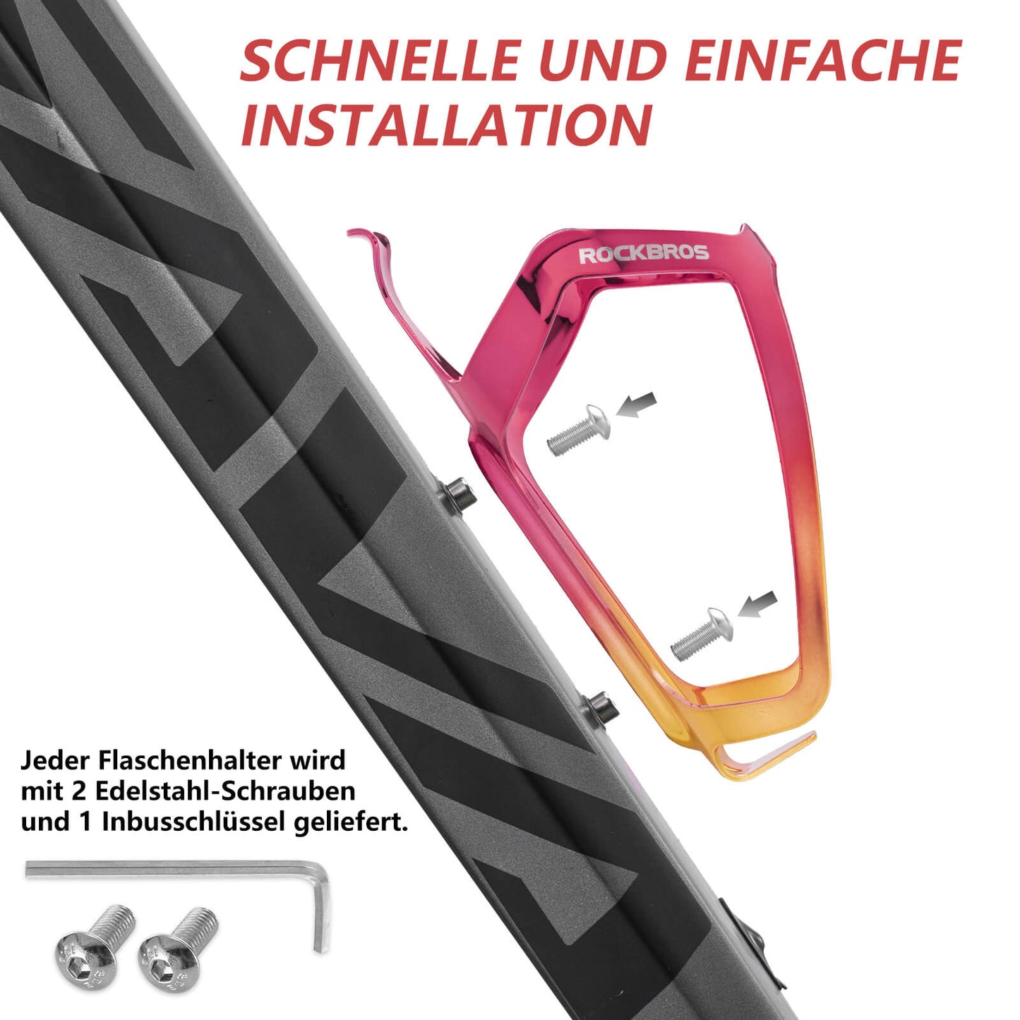 ROCKBROS Flaschenhalter Fahrrad Getränkehalter Leichtgewicht 30g