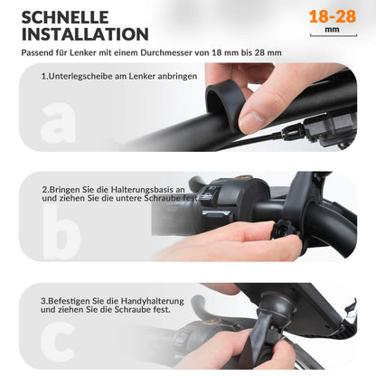 Handyhalterung Fahrrad Handyhalter Motorrad 360° Drehbar für 4,7-7,0 Zoll