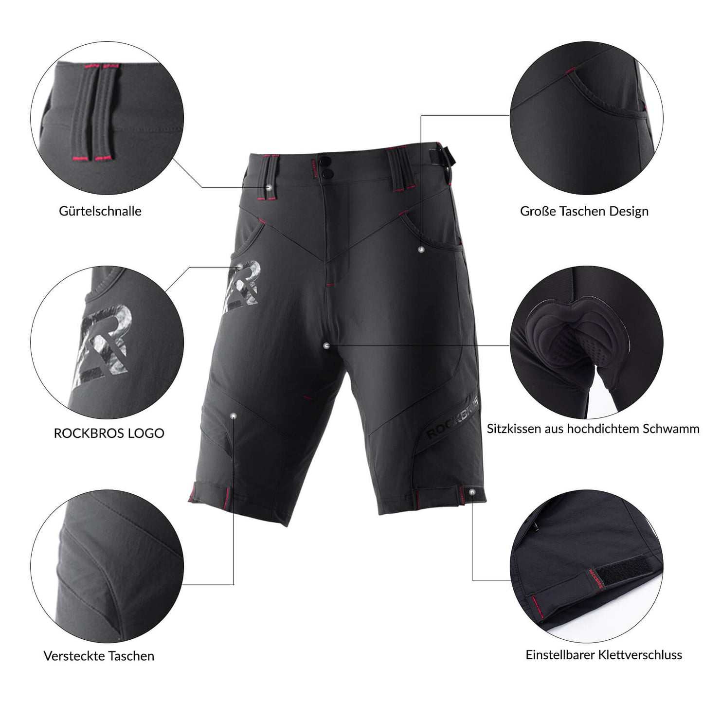 Kurze Atmungsaktive Radhose für Herren (Anti-Stoß)