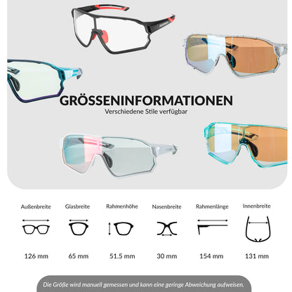 Selbsttönende Fahrradbrille für Kinder mit UV400-Schutz