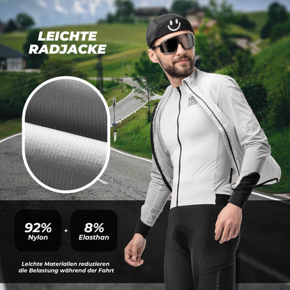 Leichte Fahrradjacke Atmungsaktiv Reflektierend Grau Herren
