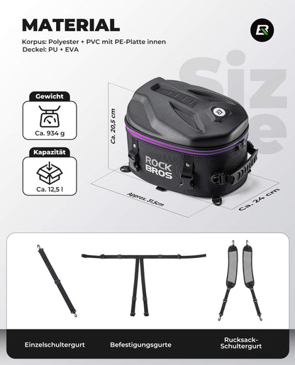 Motorrad Hecktasche Gepäcktasche 12,5L für Rücksitz