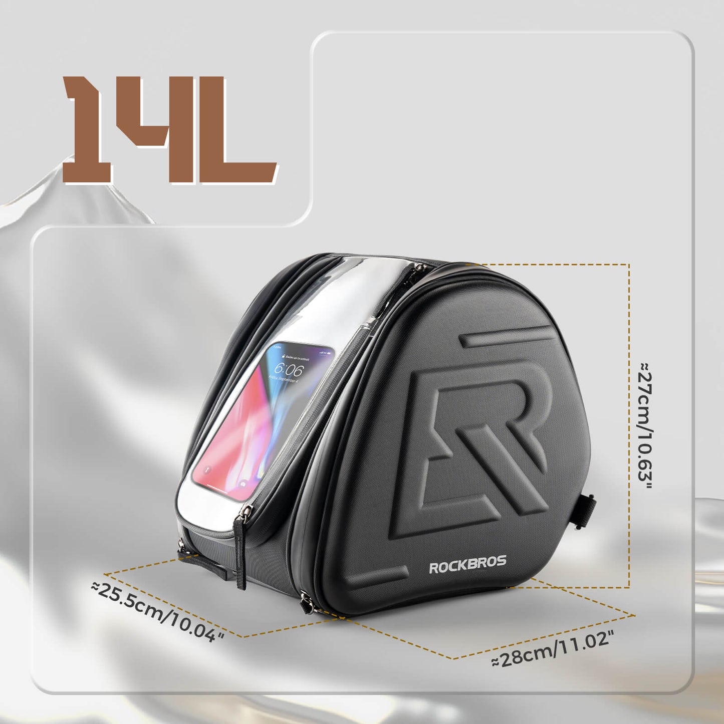 ROCKBROS Motorradtasche Tankrucksack mit Handyhalter Hecktasche 14L