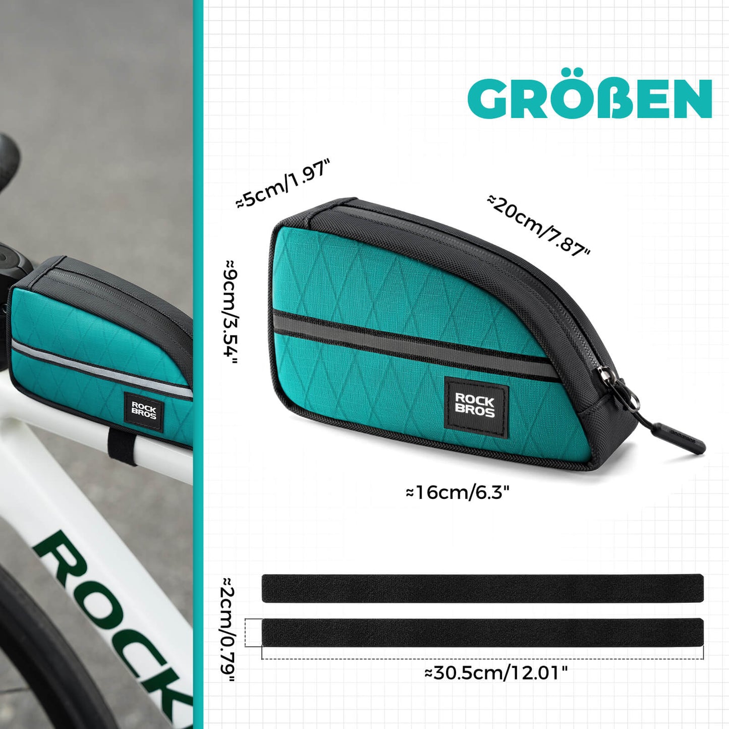 Oberrohrtasche 0,8L Leicht für Klapprad Falträder