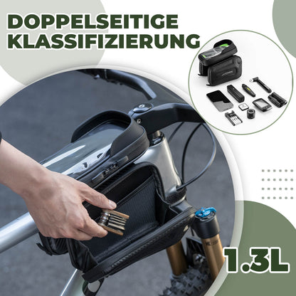 Oberrohrtasche für Smartphone mit Lichtschutz & Seitentaschen