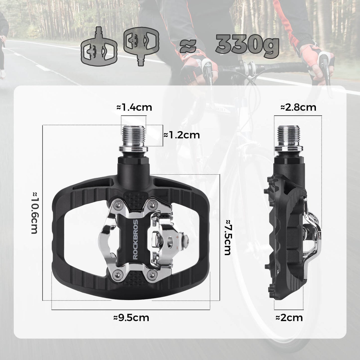 SPD-Klickpedale & Plattformpedale 2-in-1 inkl. Cleats 9/16"