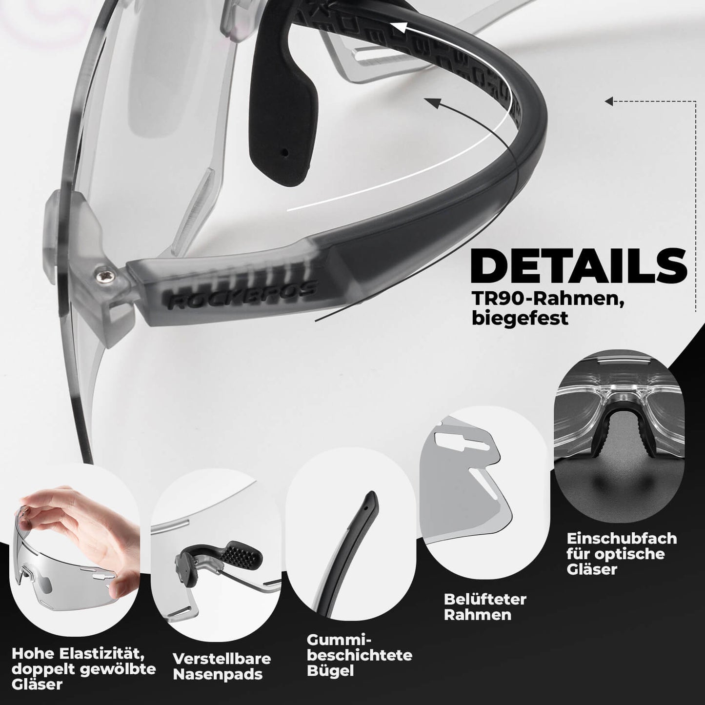 Aerodynamische und Windabweisende Sportbrille