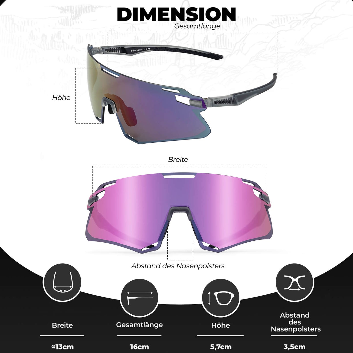 Aerodynamische und Windabweisende Sportbrille