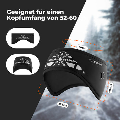 ROCKBROS Elastisches Winter Stirnband mit Klettverschluss Ohrenwärmer Unisex