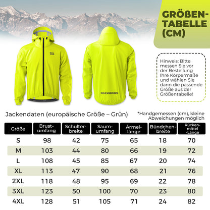Neon Gelb Jacke Regenjacke Leicht Wasserdicht 0-15° Herren/Damen
