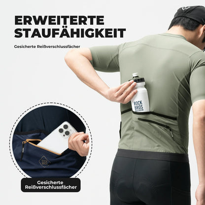 Radtrikot Kurzarm Herren, Atmungsaktives schnelltrocknendes Rennrad Trikot