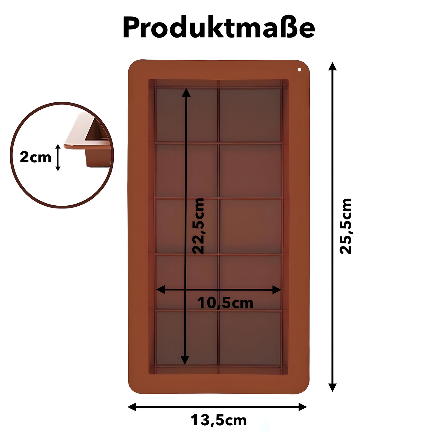 Schokoladenform aus Silikon extra tief im 2er Set