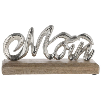 Schriftzug Moin Möwe Dekoschriftzug Mangoholz Aluminium Holz Silber 23x11x5 cm