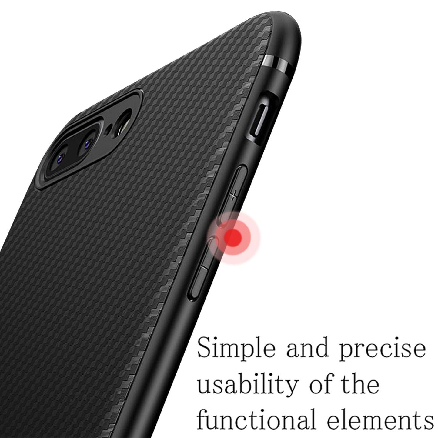 NALIA Hülle für iPhone 8 Plus / 7 Plus, Slim Handyhülle Case Cover Carbon Look