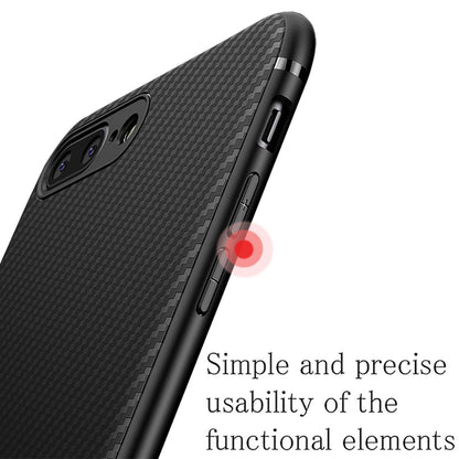 NALIA Hülle für iPhone 8 Plus / 7 Plus, Slim Handyhülle Case Cover Carbon Look