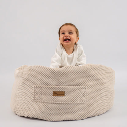 Sitzsack Waffelpique mit Stauraum | Hide and Seat by Kisu