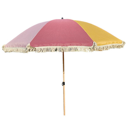 Sonnenschirm Strandschirm Schirm UV Schutz Fransen ROSA GELB knickbar Ø 170 cm
