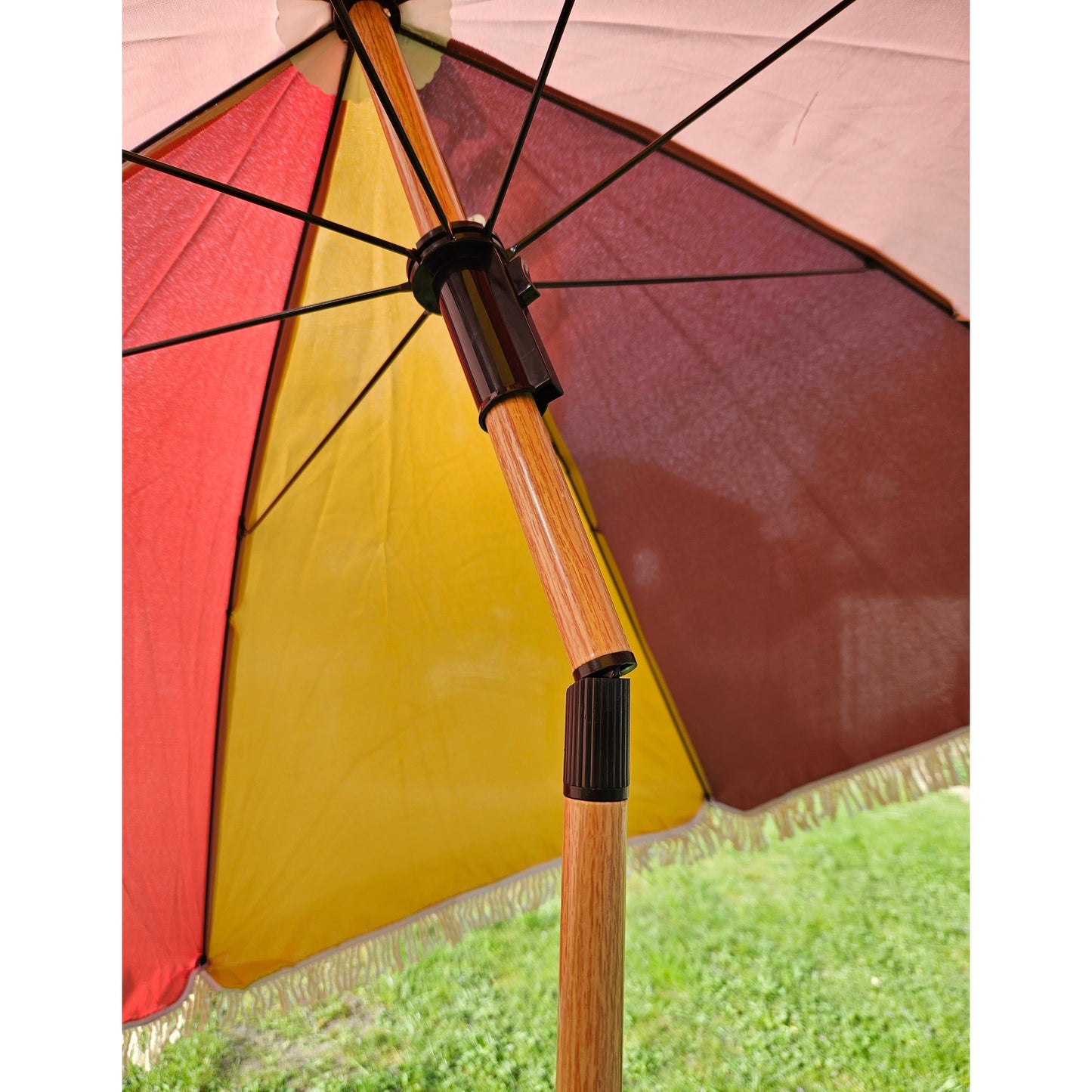 Sonnenschirm Strandschirm Schirm UV Schutz Fransen ROSA GELB knickbar Ø 170 cm