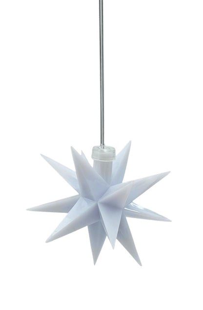 Stern 3D Weihnachtsbeleuchtung Beleuchtung Rot weiß LED Batterie Timer 8 cm
